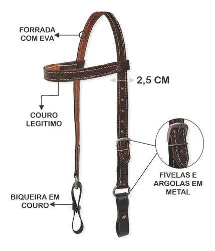 Cabeçada Tradicional couro simples